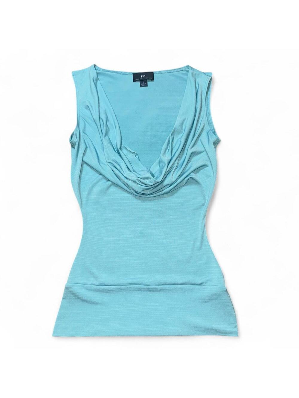 Vintage IZ Byer California Aqua Cowl Neck Top